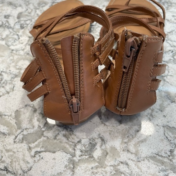Carlos sandals leather look back zip multi strap almost gladiator style size 6 - Picture 3 of 7